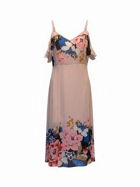 Express Blush Pink Floral Midi Slip Dress